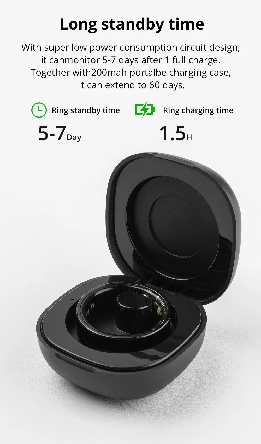 Smart Ring for Men & Women – Body Temperature, Sleep & Health Monitor | Compatible with iOS & Android
